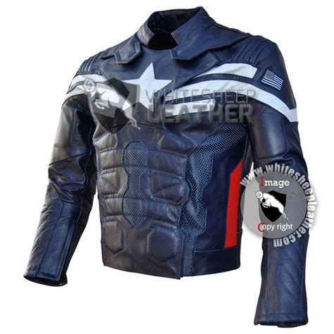 captain america replica jacket whitesheep leather|captain america costume whitesheep.